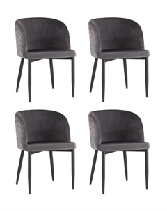 Стул Оскар велюр серый 4 шт Stool group