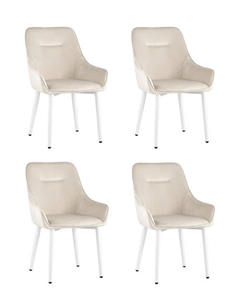 Стул Диана велюр кремовый ножки белые 4 шт Stool group
