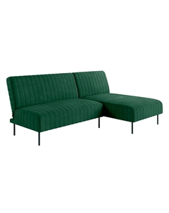 Baccara диван-кровать с шезлонгом, без подлокотников, бархат зеленый 19 Top concept
