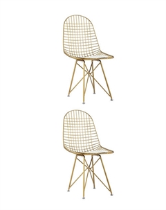Стул обеденный Eiffel золотой с белой подушкой 2 шт Stool group