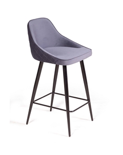 Стул полубарный Neo ромб, бархат серый 27 Top concept