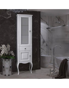 Пенал Лаура, белый матовый без патины, левый Opadiris