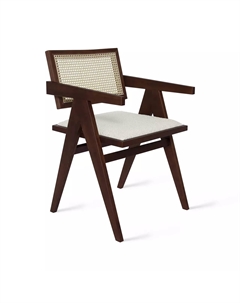 Стул с подлокотниками Franz, бук натуральный коричневый, букле белый Top concept