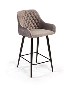 Стул полубарный Robert поворотный 360 градусов, бархат светло-серый 26 Top concept