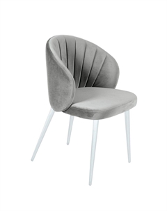 Стул Mont Blanc, бархат серый 02 / белый конус Top concept
