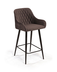 Стул полубарный Robert поворотный 360 градусов, бархат антрацит 14 Top concept