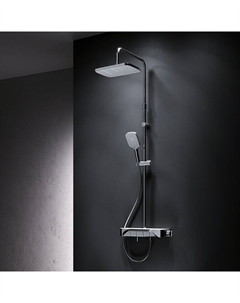 Душевая система Func F078F300 стойка с тропическим душем, термостатом, смесителем, изливом, хром Am.pm.