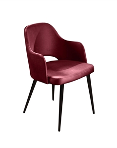 Стул William с подлокотниками, бархат винно-красный 16/ черный конус Top concept
