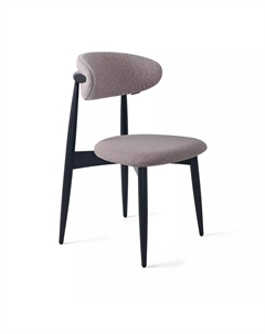 Стул Paolo, бук натуральный (эмаль черная), ткань, пепельно-бежевый Top concept