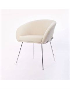 Стул с подлокотниками Tiffany, микровелюр бежевый, опоры хром Top concept