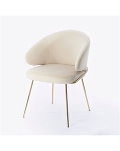 Стул с подлокотниками Garda, микровелюр бежевый, опоры золото Top concept