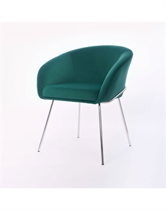 Стул с подлокотниками Tiffany, микровелюр зеленый, опоры хром Top concept