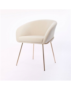 Стул с подлокотниками Tiffany, микровелюр бежевый, опоры золото Top concept