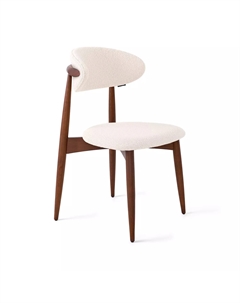 Стул Paolo, бук натуральный (тонированный коричневым лаком), ткань, белый Top concept