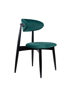 Стул Paolo, бук натуральный (эмаль черная), велюр, зеленый Top concept