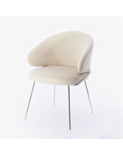 Стул с подлокотниками Garda, микровелюр бежевый, опоры хром Top concept