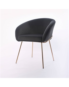 Стул с подлокотниками Tiffany, микровелюр графит, опоры золото Top concept