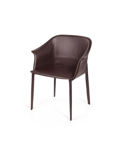 Стул с подлокотниками GIO, кожа коричневый Top concept