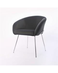 Стул с подлокотниками Tiffany, микровелюр графит, опоры хром Top concept