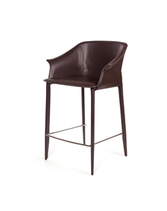 Стул полубарный GIO, кожа коричневый Top concept