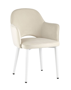 Стул Венера велюр кремовый ножки белые Stool group