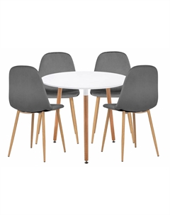 Обеденная группа Дилай 80 white / dark gray Woodville