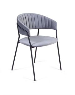 Стул Kelly с подлокотниками, бархат серый 27 Top concept