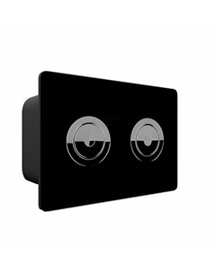 Клавиша смыва для пневматической инсталляции Point Венера, установка в стену, черный/хром, PN44072BC