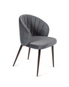 Стул Mont Blanc, бархат светло-серый 26 / черный конус Top concept