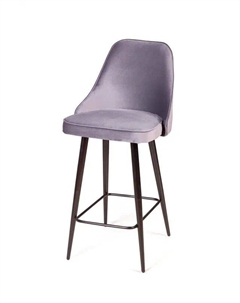 Стул полубарный Oliver, бархат светло-серый 26/ чёрный конус Top concept