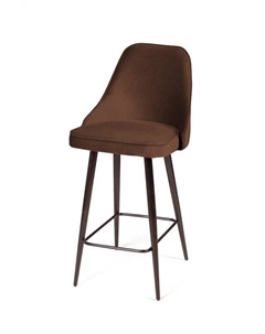 Стул полубарный Oliver, бархат коричневый 12/ чёрный конус Top concept