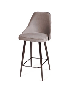 Стул полубарный Oliver, бархат пепельно-бежевый 25/ чёрный конус Top concept