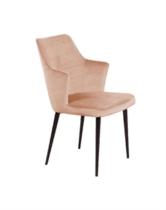 Стул с подлокотниками Hunt, бархат бежевый 5 / чёрный конус Top concept