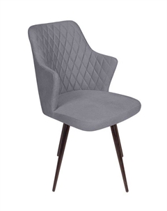 Стул поворотный на 90 градусов, функция возврата, антишум Hunt ромб, бархат серый 27 / чёрный конус Top concept