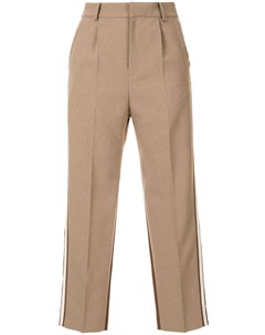 Loveless укороченные брюки с контрастными вставками 34 коричневый Loveless
