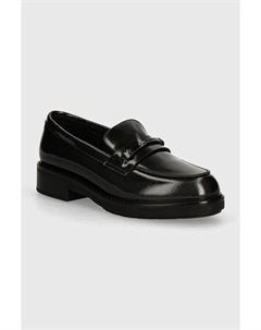 Кожаные мокасины LOAFER W/M BAR SAFF LTH, черный Calvin klein