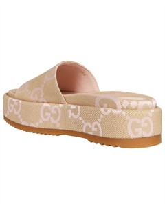 Шлепанцы женские на платформе, бежево-розовый Gucci