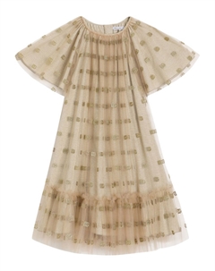 Kids платье с логотипом, золотой Dolce&gabbana