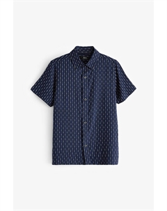 Фактурная рубашка с коротким рукавом (3–16 лет), синий Next