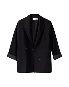 Длинный блейзер Blazer, черный Bershka