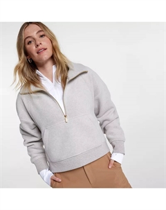 Женский мягкий пуловер на молнии 1/4 с аквалангом, цвет Dark Grey Heather Plush Calia