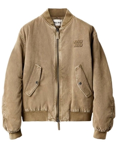 Куртка Gabardine Bomber Jacket 'Tundra', коричневый Miu miu