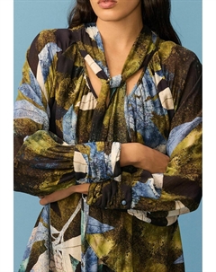 Дневное платье LONG SLEEVE TIE NECK -REGULAR FIT, зеленый Next