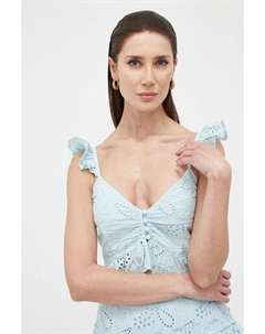 Хлопковая блузка, синий Guess