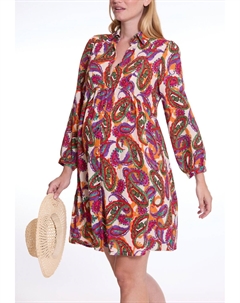Платье-рубашка SHORT BALLOON SLEEVES SOLEDAD, мультиколор Cache coeur