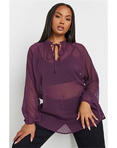 Топ из шифона с завязкой на шее, фиолетовый Yours curve