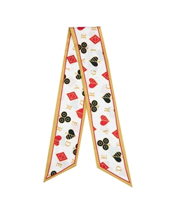 Шелковый шарф с шелковой печатью, черный Deep breath