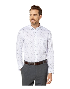 Рубашка Printed Cotton Shirt, цвет White Airplane Johnston & murphy