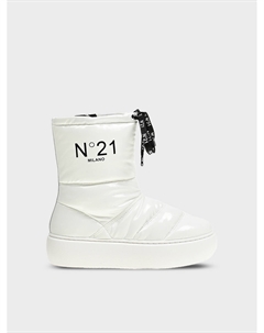 Дутые ботинки с лого и шнурком No21