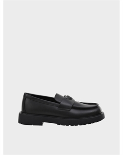 Черные лоферы с логотипом Emporio armani